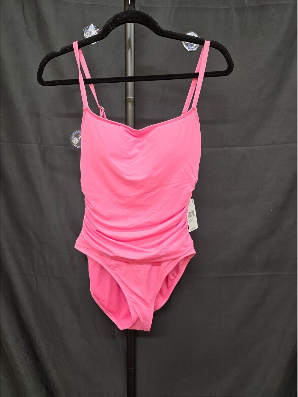 LA BLANCA ISLAND GODDESS SHIRRED ONE‑PIECE SWIMSUIT ROSE PINK SIZE 8